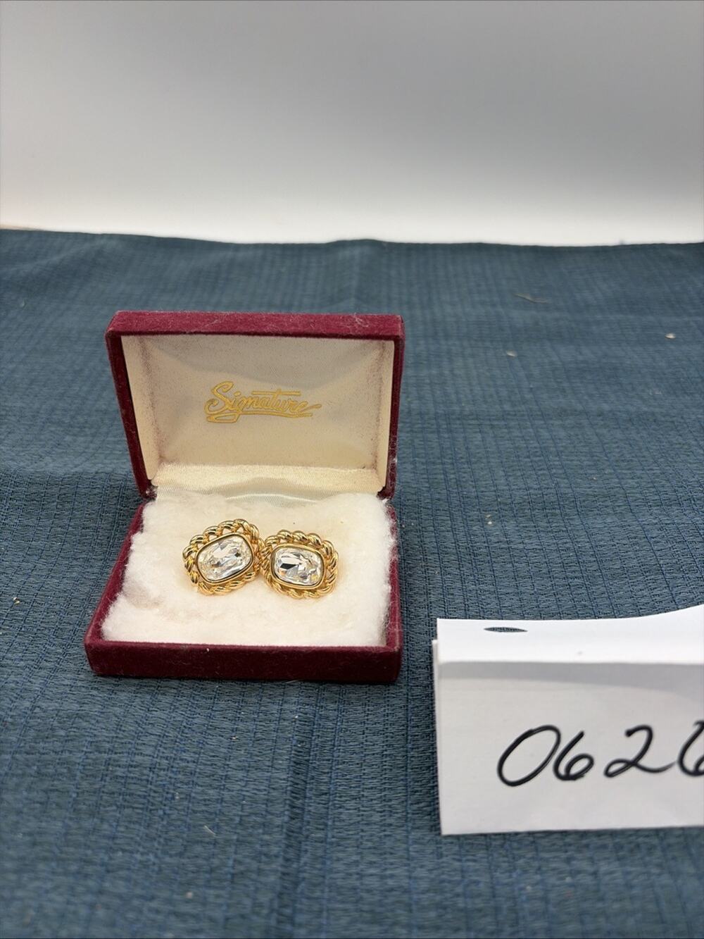 Vtg Swarowski America Limited (SAL) Gold Tone and Clear Crystal Clip-on Earrings